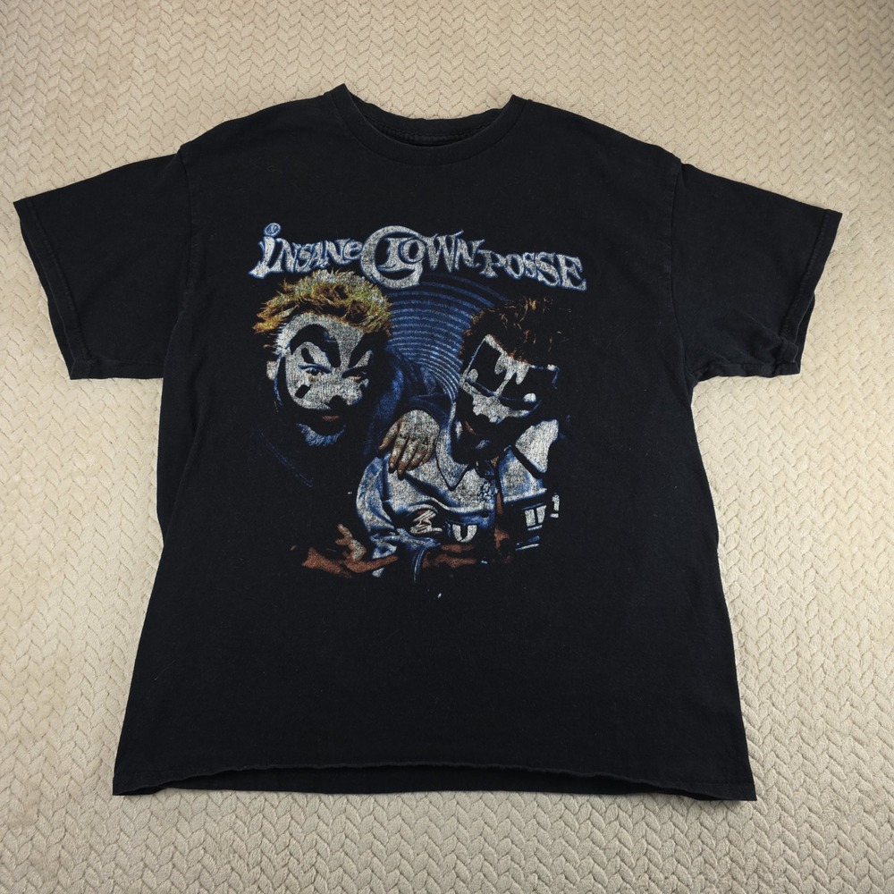 Y2K Insane Clown Posse ICP Graphic T-Shirt Black Short Sleeve Horrorcore Rap Tee